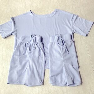 West Loop Women's Lounge Shirt & Shorts Set + Extra Shorts Icy Blue Size S/M